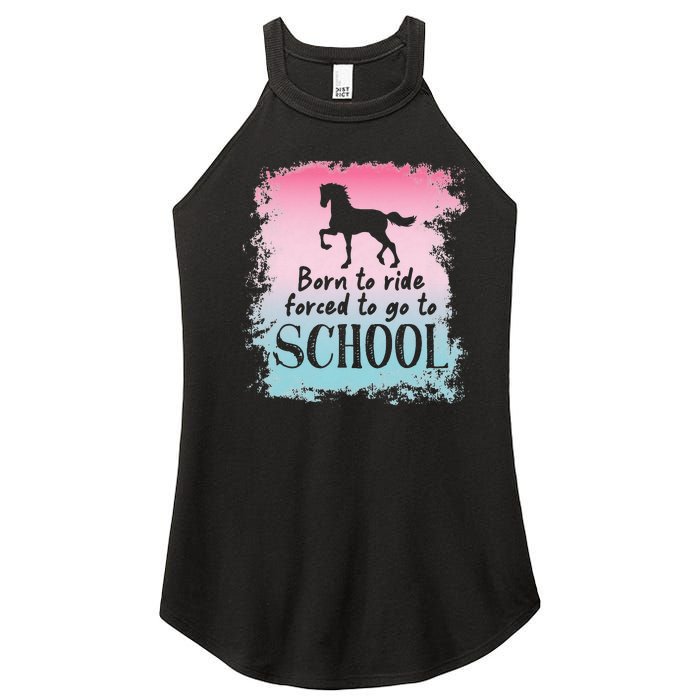 To School For Horseback Riding Horse funny Women's Perfect Tri Rocker Tank