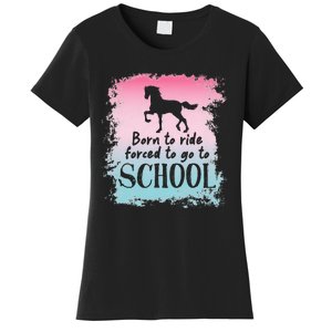 To School For Horseback Riding Horse funny Women's T-Shirt