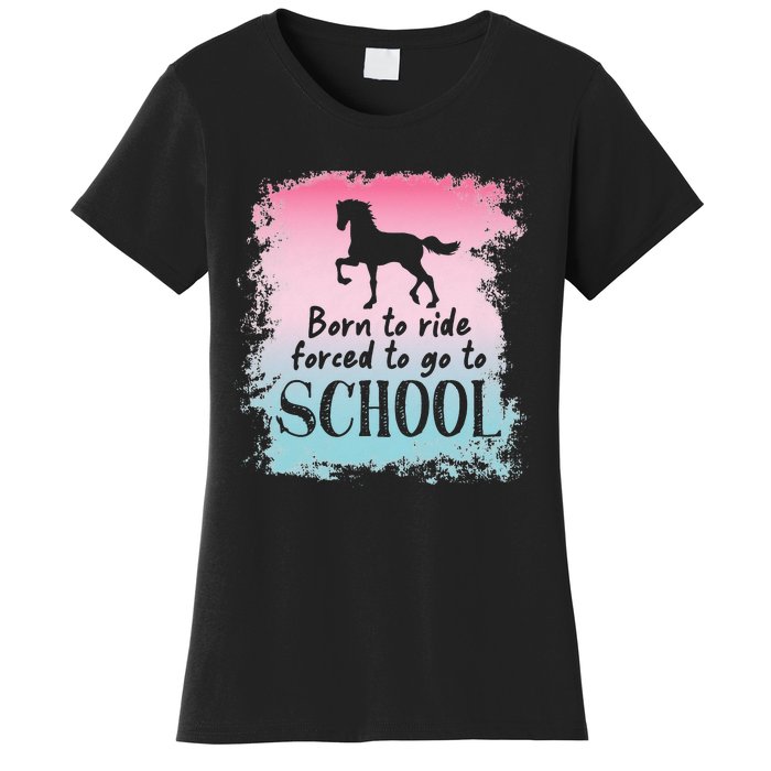 To School For Horseback Riding Horse funny Women's T-Shirt