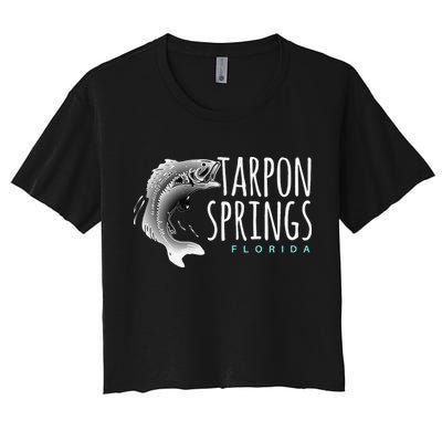 Tarpon Springs Fla. Florida Fishing Tarpon Women's Crop Top Tee