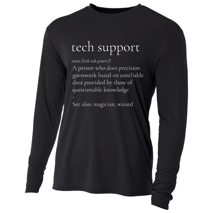 Tech Support Funny Definition Internet Nerd Cooling Performance Long Sleeve Crew