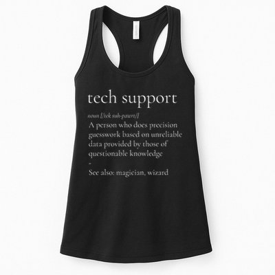 Tech Support Funny Definition Internet Nerd Women's Racerback Tank