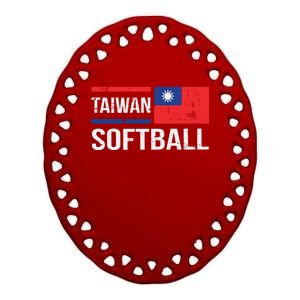 Taiwan Softball Flag S S League Fan Team Player Gift Ceramic Oval Ornament