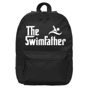 The Swim Father Funny Swimming Swimmer Gift 16 in Basic Backpack