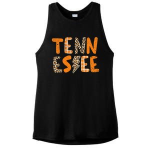 Tennessee State Flag Orange Plaid Leopard Tn Ladies PosiCharge Tri-Blend Wicking Tank