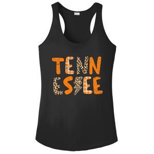 Tennessee State Flag Orange Plaid Leopard Tn Ladies PosiCharge Competitor Racerback Tank