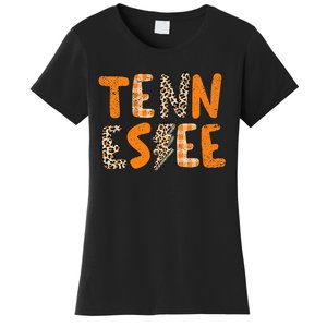 Tennessee State Flag Orange Plaid Leopard Tn Women's T-Shirt