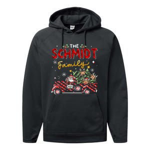 The Schmidt Family Christmas Matching Pajamas Group Gift Performance Fleece Hoodie