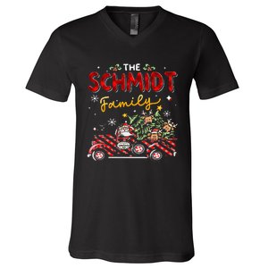 The Schmidt Family Christmas Matching Pajamas Group Gift V-Neck T-Shirt