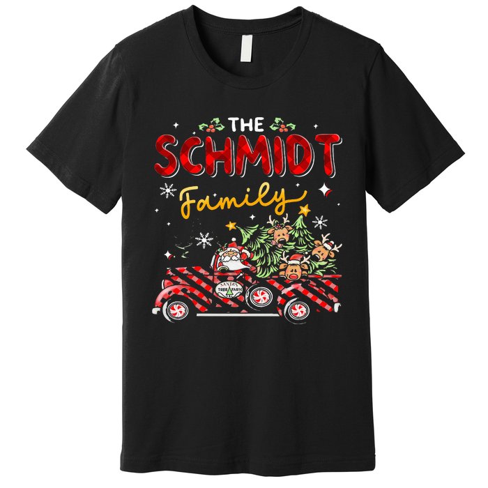 The Schmidt Family Christmas Matching Pajamas Group Gift Premium T-Shirt