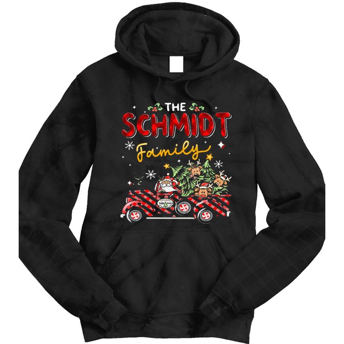 The Schmidt Family Christmas Matching Pajamas Group Gift Tie Dye Hoodie