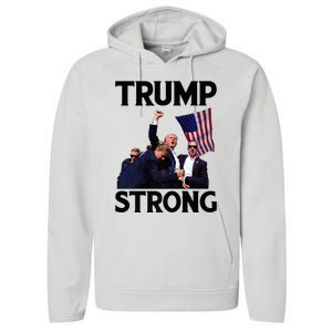 Trump Strong Fist Hand Us Vote Trump 2024 Survives Rally Performance Fleece Hoodie