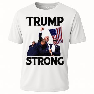 Trump Strong Fist Hand Us Vote Trump 2024 Survives Rally Cooling Performance Crew T-Shirt