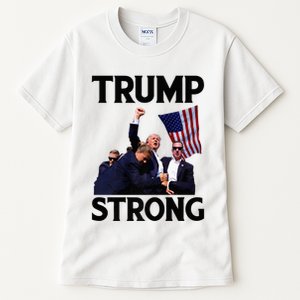 Trump Strong Fist Hand Us Vote Trump 2024 Survives Rally Tall T-Shirt