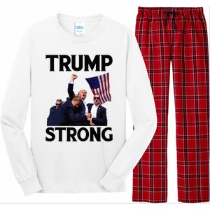 Trump Strong Fist Hand Us Vote Trump 2024 Survives Rally Long Sleeve Pajama Set