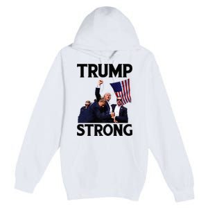 Trump Strong Fist Hand Us Vote Trump 2024 Survives Rally Premium Pullover Hoodie