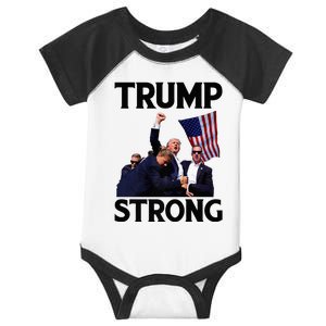 Trump Strong Fist Hand Us Vote Trump 2024 Survives Rally Infant Baby Jersey Bodysuit