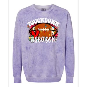 Touchdown Season Football Heart Christmas Colorblast Crewneck Sweatshirt