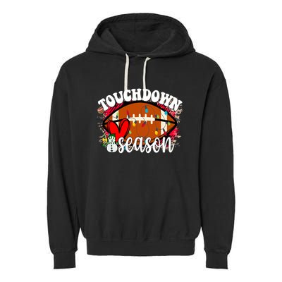 Touchdown Season Football Heart Christmas Garment-Dyed Fleece Hoodie