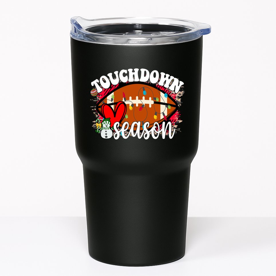 Touchdown Season Football Heart Christmas Tumbler