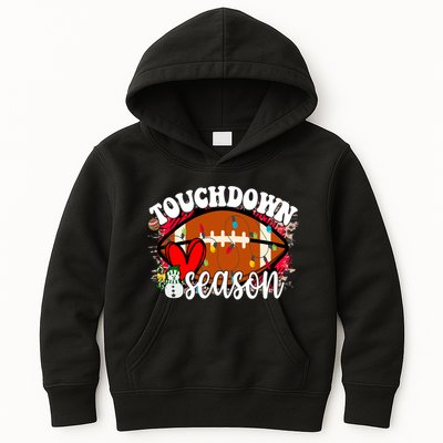 Touchdown Season Football Heart Christmas Kids Hoodie