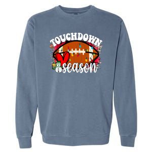 Touchdown Season Football Heart Christmas Garment-Dyed Sweatshirt