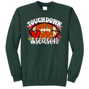 Touchdown Season Football Heart Christmas Sweatshirt