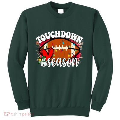Touchdown Season Football Heart Christmas Sweatshirt