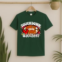 Touchdown Season Football Heart Christmas T-Shirt