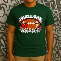 Touchdown Season Football Heart Christmas T-Shirt