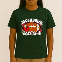 Touchdown Season Football Heart Christmas T-Shirt