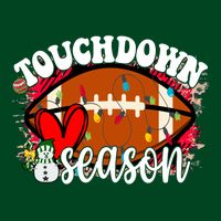 Touchdown Season Football Heart Christmas T-Shirt