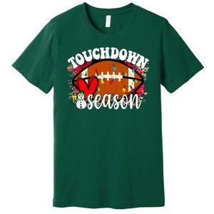 Touchdown Season Football Heart Christmas Premium T-Shirt