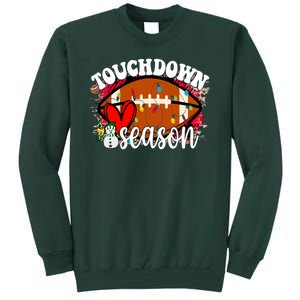 Touchdown Season Football Heart Christmas Tall Sweatshirt