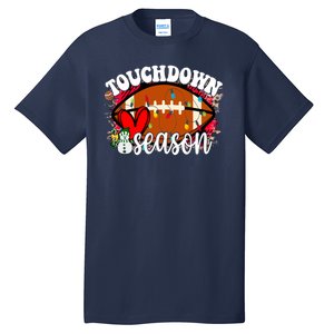 Touchdown Season Football Heart Christmas Tall T-Shirt