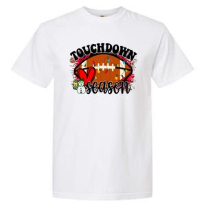 Touchdown Season Football Heart Christmas Garment-Dyed Heavyweight T-Shirt