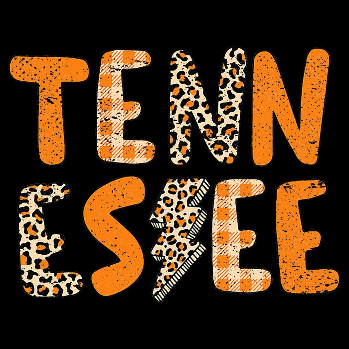 Tennessee State Flag Orange Plaid Leopard Print Souvenir Backpack