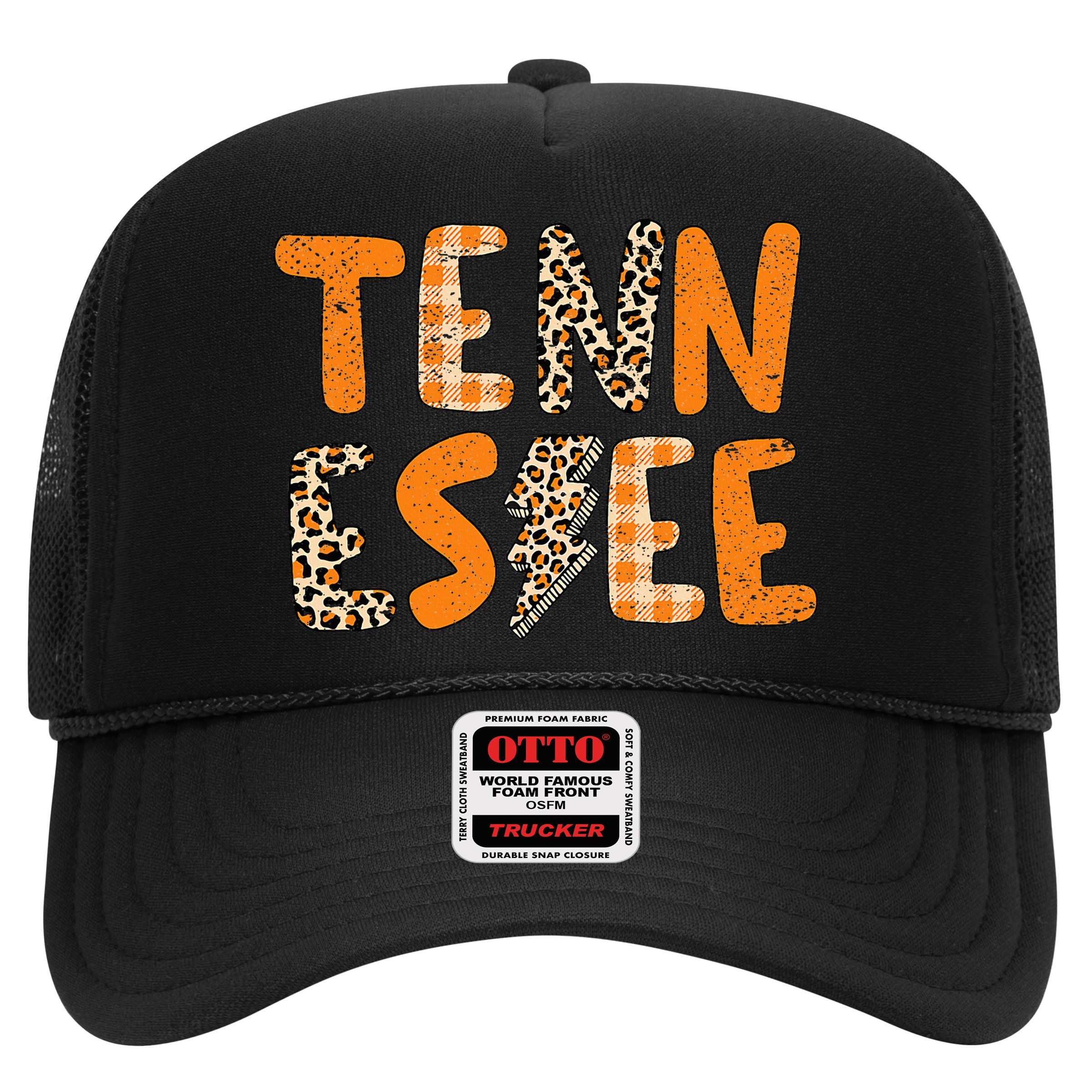 Tennessee State Flag Orange Plaid Leopard Print Souvenir Hat