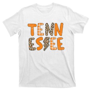 Tennessee State Flag Orange Plaid Leopard Tn T-Shirt