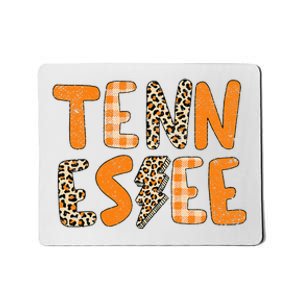 Tennessee State Flag Orange Plaid Leopard Tn Mousepad