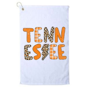 Tennessee State Flag Orange Plaid Leopard Tn Platinum Collection Golf Towel