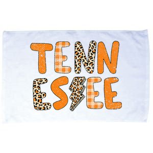 Tennessee State Flag Orange Plaid Leopard Tn Microfiber Hand Towel