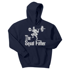 The Squat Father Funny Dad Workout Weights Gym Fathers Day Kids Hoodie