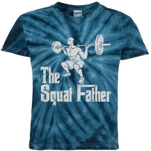 The Squat Father Funny Dad Workout Weights Gym Fathers Day Kids Tie-Dye T-Shirt