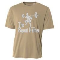 The Squat Father Funny Dad Workout Weights Gym Fathers Day Cooling Performance Crew T-Shirt