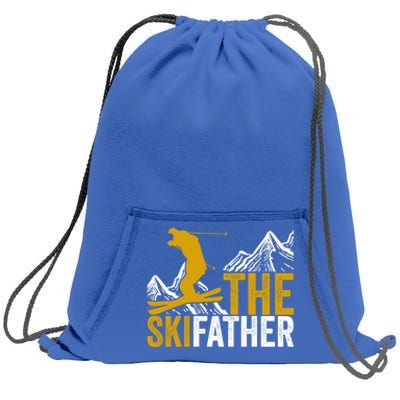 The Ski Father Cool Dad Skiing Adventure Slope Style Design Gift Sweatshirt Cinch Pack Bag