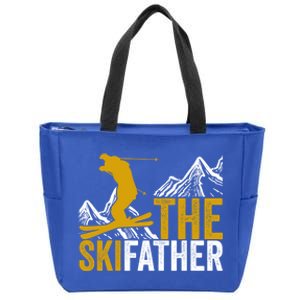 The Ski Father Cool Dad Skiing Adventure Slope Style Design Gift Zip Tote Bag