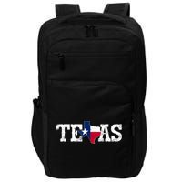 Texas Shaped Flag Grunge Distressed Texas Impact Tech Backpack