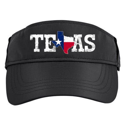 Texas Shaped Flag Grunge Distressed Texas Adult Drive Performance Visor