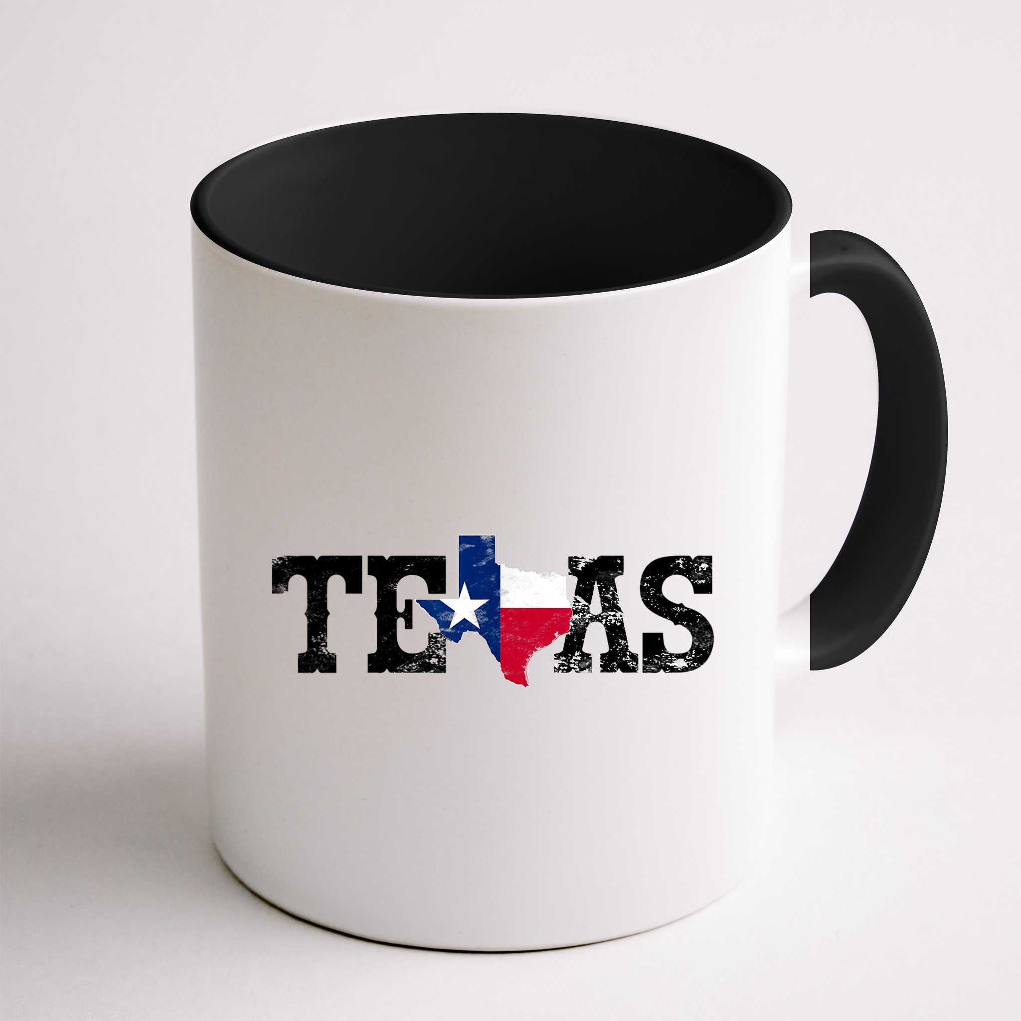 Texas Shaped Flag Grunge Distressed Texas Mug